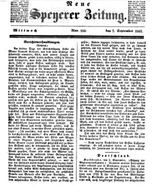 Neue Speyerer Zeitung Mittwoch 7. September 1842