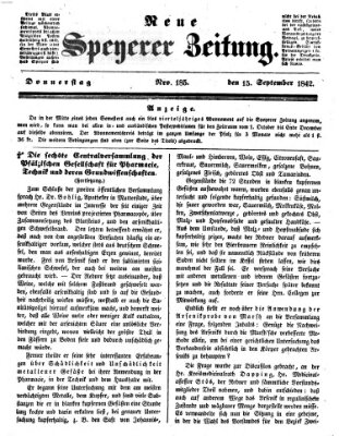 Neue Speyerer Zeitung Donnerstag 15. September 1842