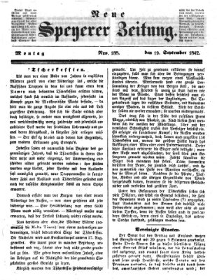 Neue Speyerer Zeitung Montag 19. September 1842