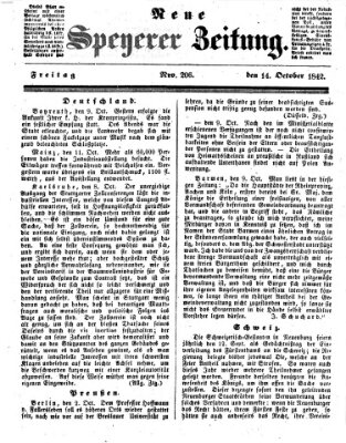 Neue Speyerer Zeitung Freitag 14. Oktober 1842