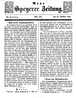 Neue Speyerer Zeitung Samstag 22. Oktober 1842