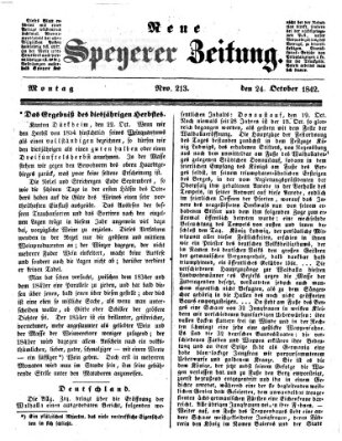 Neue Speyerer Zeitung Montag 24. Oktober 1842