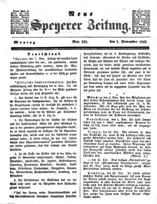 Neue Speyerer Zeitung Montag 7. November 1842