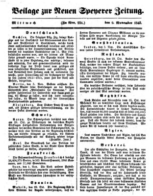 Neue Speyerer Zeitung Mittwoch 9. November 1842