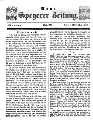 Neue Speyerer Zeitung Montag 14. November 1842