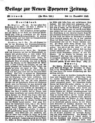 Neue Speyerer Zeitung Mittwoch 14. Dezember 1842