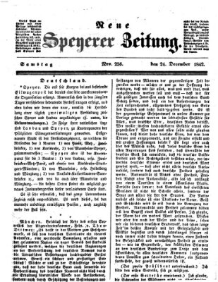 Neue Speyerer Zeitung Samstag 24. Dezember 1842