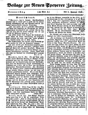 Neue Speyerer Zeitung Donnerstag 5. Januar 1843