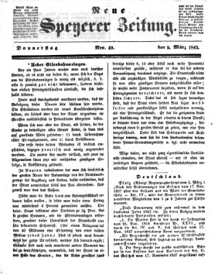 Neue Speyerer Zeitung Donnerstag 9. März 1843