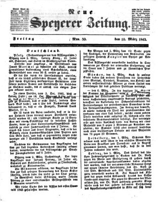 Neue Speyerer Zeitung Freitag 10. März 1843