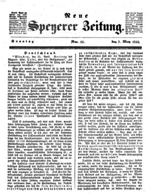 Neue Speyerer Zeitung Sonntag 7. Mai 1843