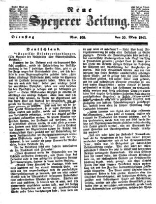 Neue Speyerer Zeitung Dienstag 30. Mai 1843