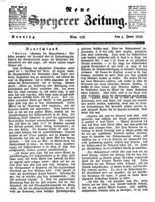 Neue Speyerer Zeitung Sonntag 4. Juni 1843