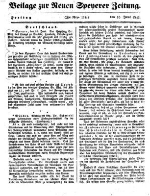 Neue Speyerer Zeitung Freitag 16. Juni 1843