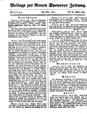 Neue Speyerer Zeitung Freitag 23. Juni 1843