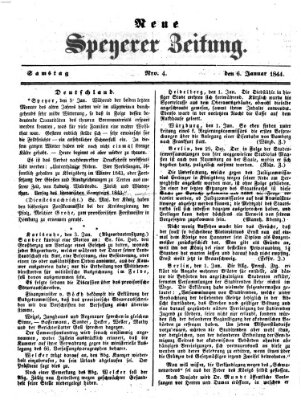 Neue Speyerer Zeitung Samstag 6. Januar 1844