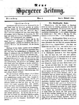 Neue Speyerer Zeitung Dienstag 9. Januar 1844