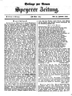 Neue Speyerer Zeitung Donnerstag 18. Januar 1844