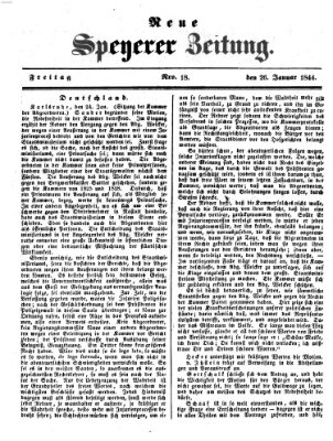 Neue Speyerer Zeitung Freitag 26. Januar 1844