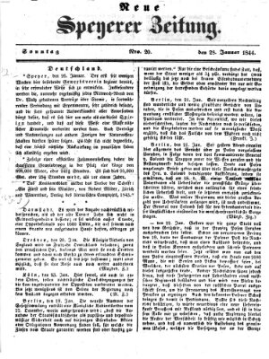 Neue Speyerer Zeitung Sonntag 28. Januar 1844