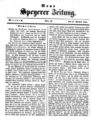 Neue Speyerer Zeitung Mittwoch 31. Januar 1844