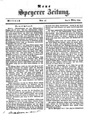 Neue Speyerer Zeitung Mittwoch 6. März 1844