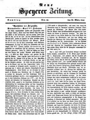 Neue Speyerer Zeitung Samstag 23. März 1844