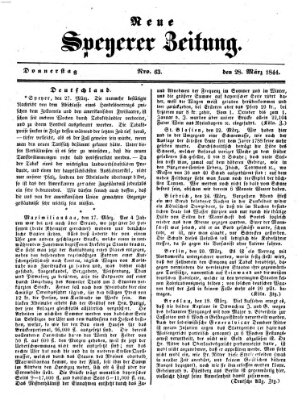 Neue Speyerer Zeitung Donnerstag 28. März 1844