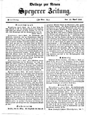 Neue Speyerer Zeitung Freitag 12. April 1844