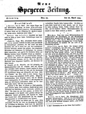 Neue Speyerer Zeitung Sonntag 28. April 1844