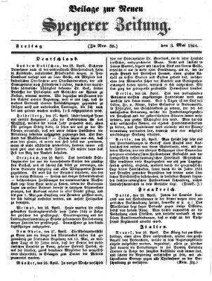 Neue Speyerer Zeitung Freitag 3. Mai 1844