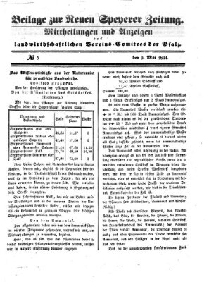 Neue Speyerer Zeitung Donnerstag 9. Mai 1844