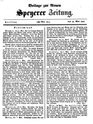 Neue Speyerer Zeitung Freitag 10. Mai 1844