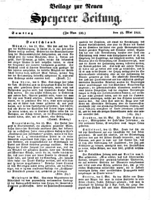 Neue Speyerer Zeitung Samstag 18. Mai 1844