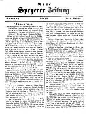 Neue Speyerer Zeitung Sonntag 19. Mai 1844