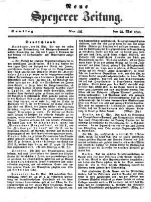 Neue Speyerer Zeitung Samstag 25. Mai 1844