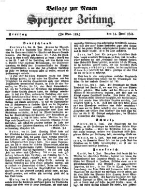 Neue Speyerer Zeitung Freitag 14. Juni 1844