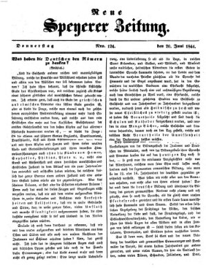 Neue Speyerer Zeitung Donnerstag 20. Juni 1844