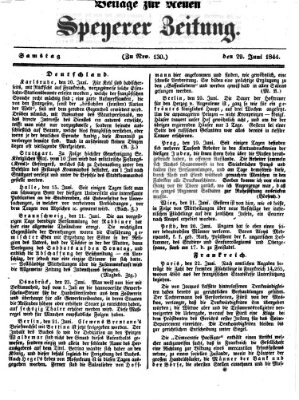 Neue Speyerer Zeitung Samstag 29. Juni 1844