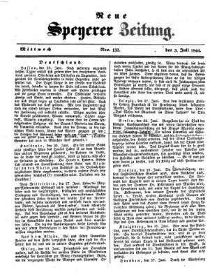 Neue Speyerer Zeitung Mittwoch 3. Juli 1844