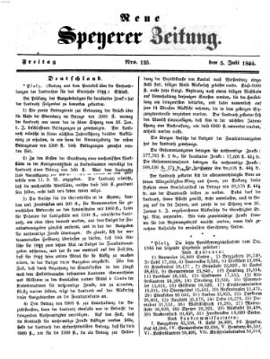 Neue Speyerer Zeitung Freitag 5. Juli 1844