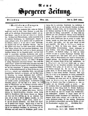 Neue Speyerer Zeitung Dienstag 9. Juli 1844