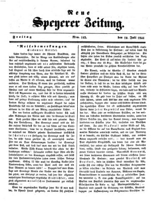 Neue Speyerer Zeitung Freitag 19. Juli 1844