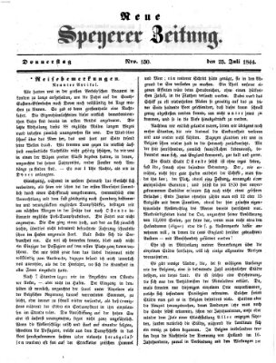 Neue Speyerer Zeitung Donnerstag 25. Juli 1844