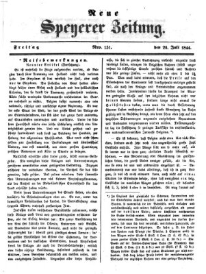 Neue Speyerer Zeitung Freitag 26. Juli 1844