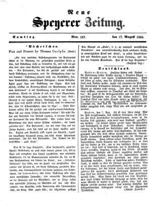 Neue Speyerer Zeitung Samstag 17. August 1844