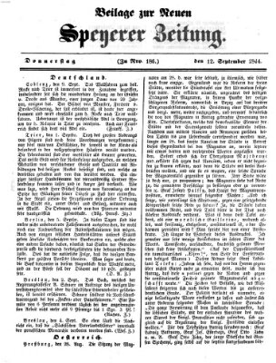 Neue Speyerer Zeitung Donnerstag 12. September 1844