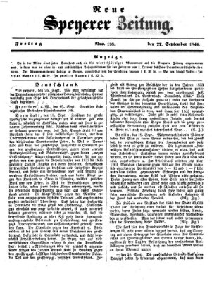 Neue Speyerer Zeitung Freitag 27. September 1844