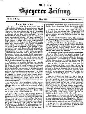 Neue Speyerer Zeitung Dienstag 5. November 1844