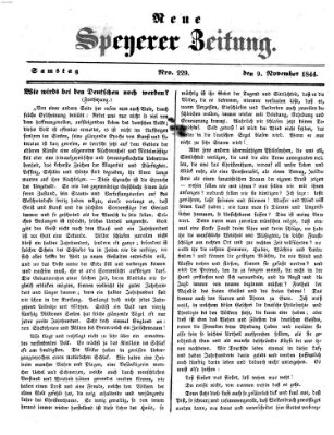 Neue Speyerer Zeitung Samstag 9. November 1844